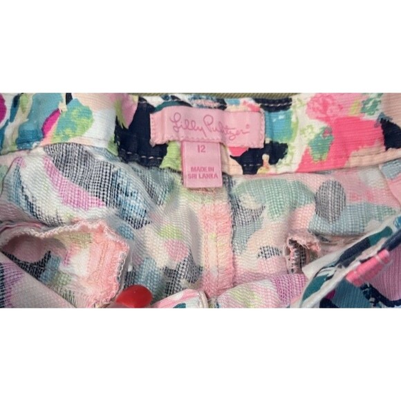 Lilly Pulitzer Pina Colada Girl's Sz 12 Shorts Adjustable Waist Bright Pink - Picture 2 of 3